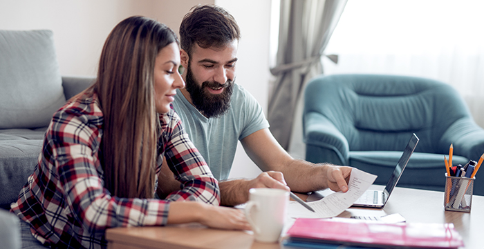 couple reviewing their finances