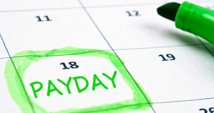 pay day circled on the calendar