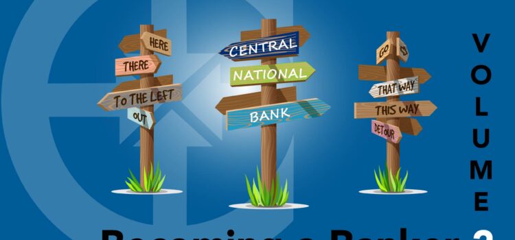 picture of several sign posts pointing directions to Central National Bank